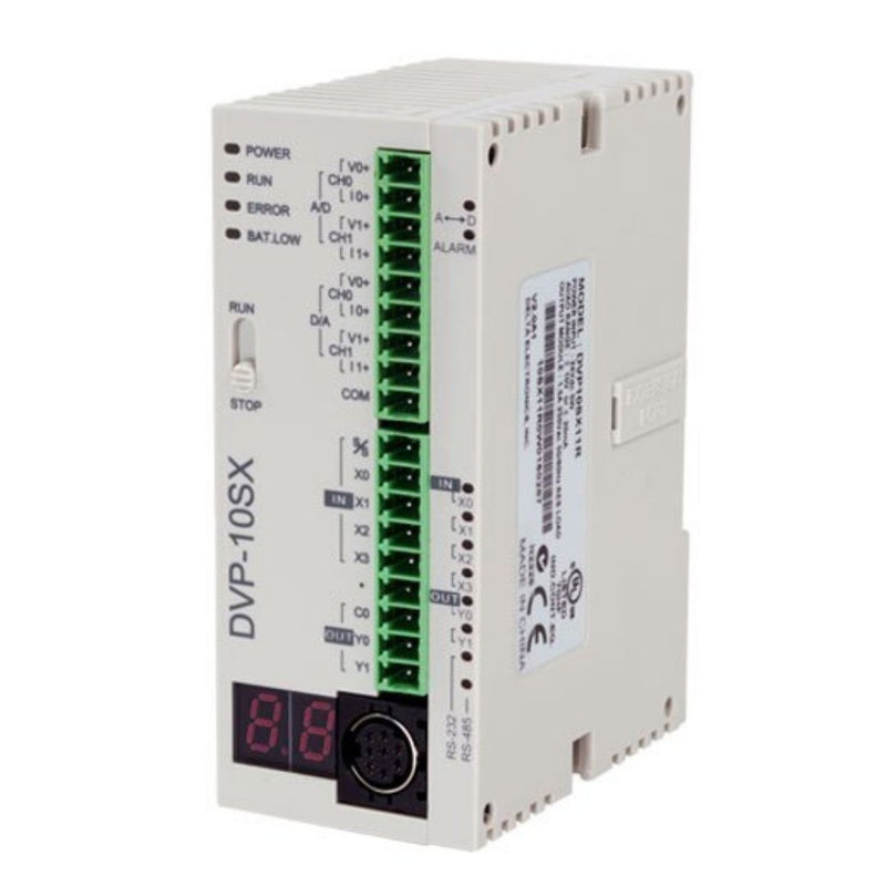 DVP10SX11R/T PLC con 4DI/2DO/2AI/2AO