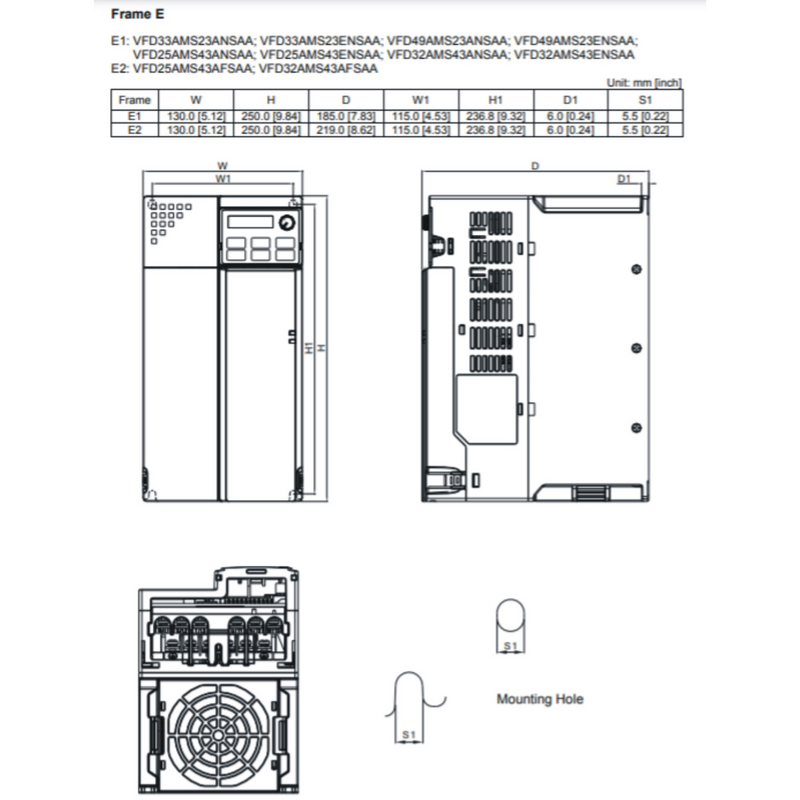 VFD33AMS23ANSAA Variador de frecuencia 10HP 230V 3_