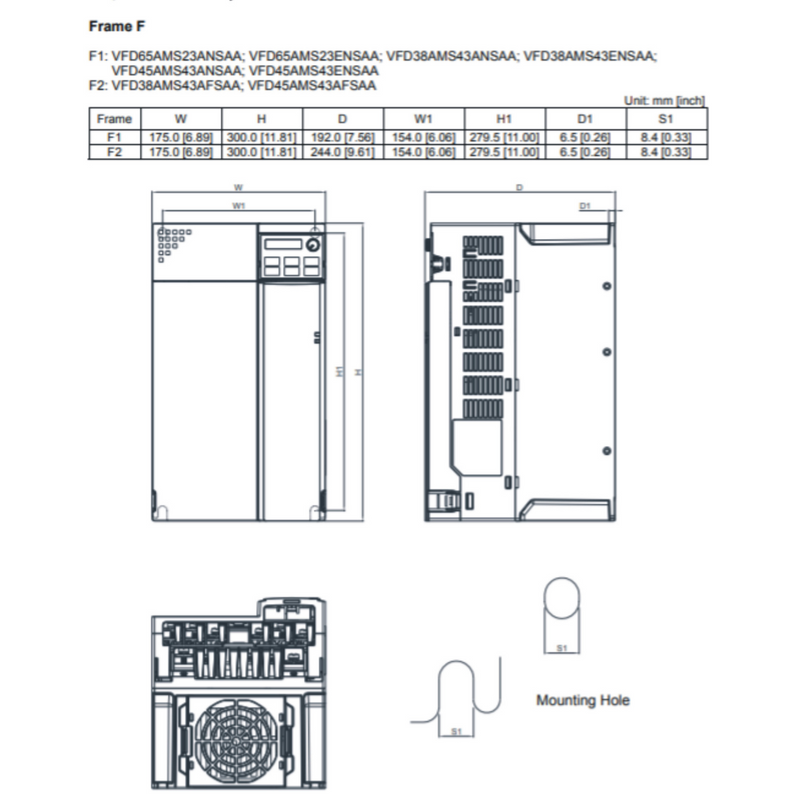 VFD38AMS43ANSAA Variador de frecuencia 25HP 460V 3_